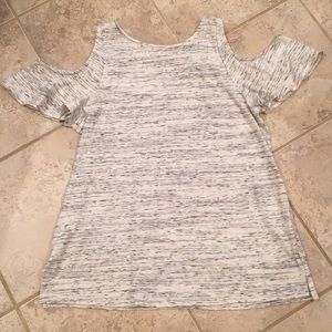 Loft cold shoulder top with bell sleeves, medium
